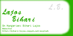 lajos bihari business card